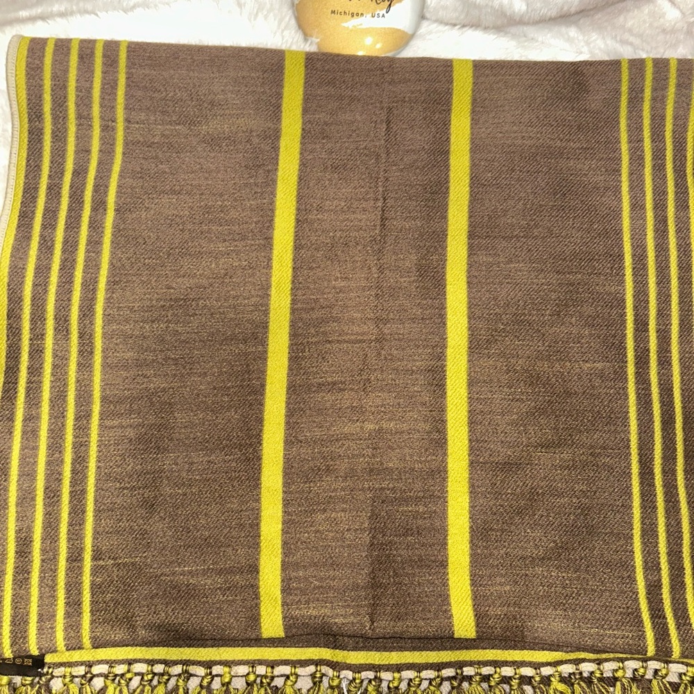 Louis Vuitton Brown & Green Chevron Wool Scarf - Picture 13 of 16